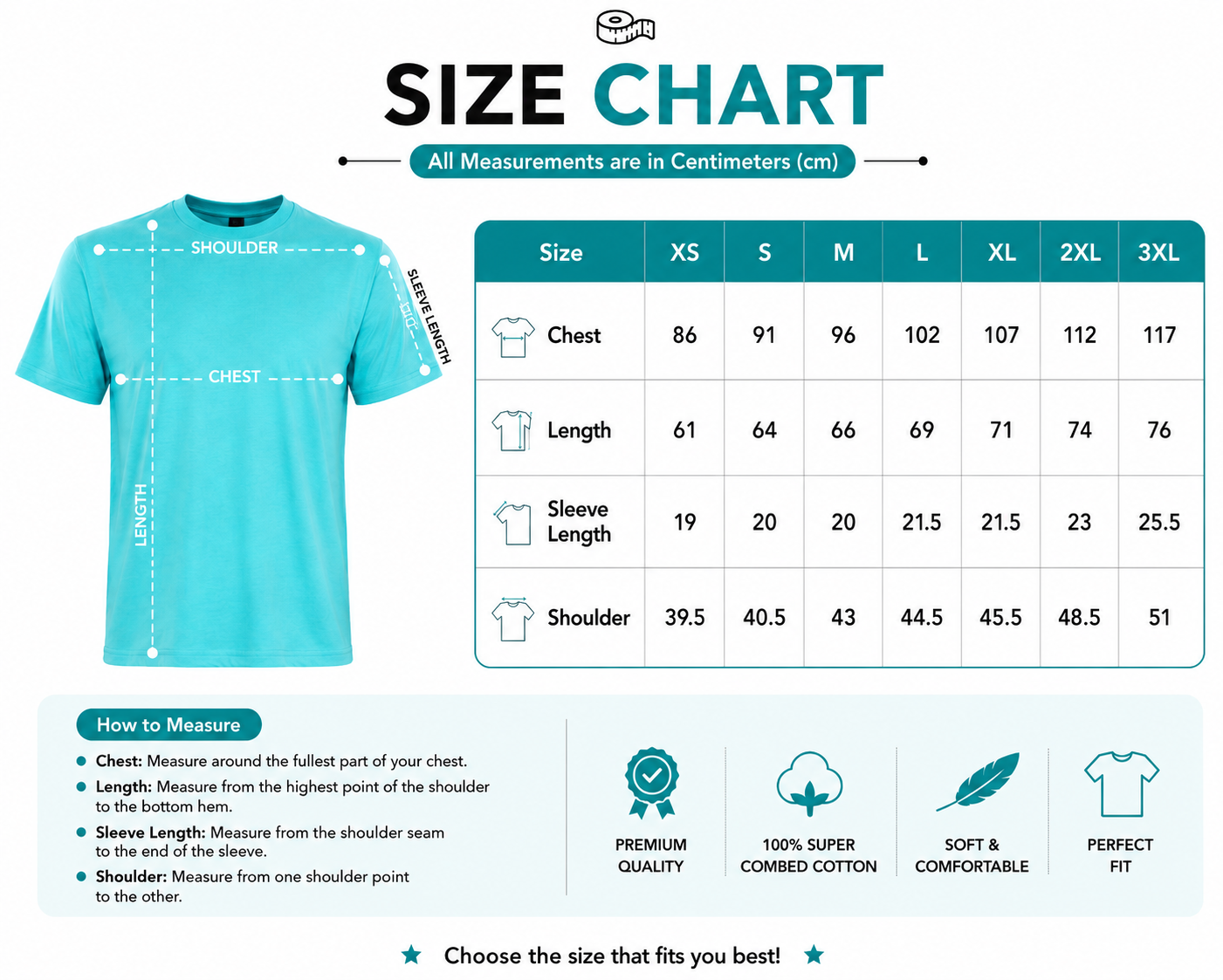Size Chart - Centimeters