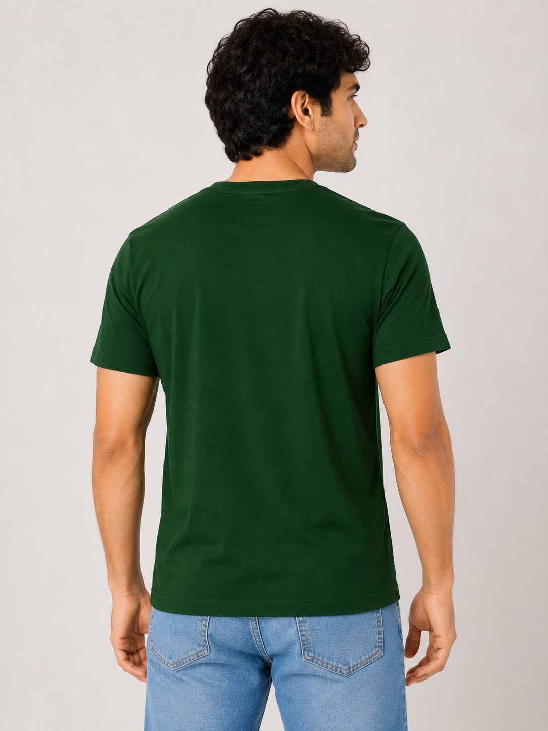 Sometimes Premium Cotton Bottle Green Tshirt