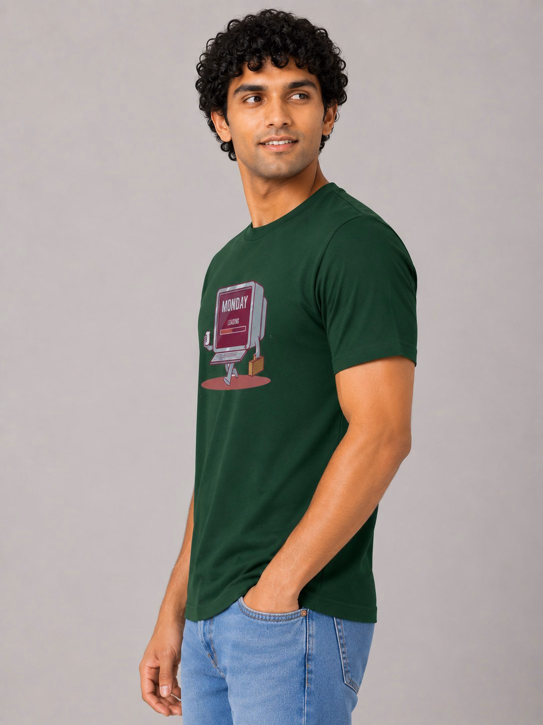 Monday Loading Premium all Day Comfort Tshirt-Olive Green